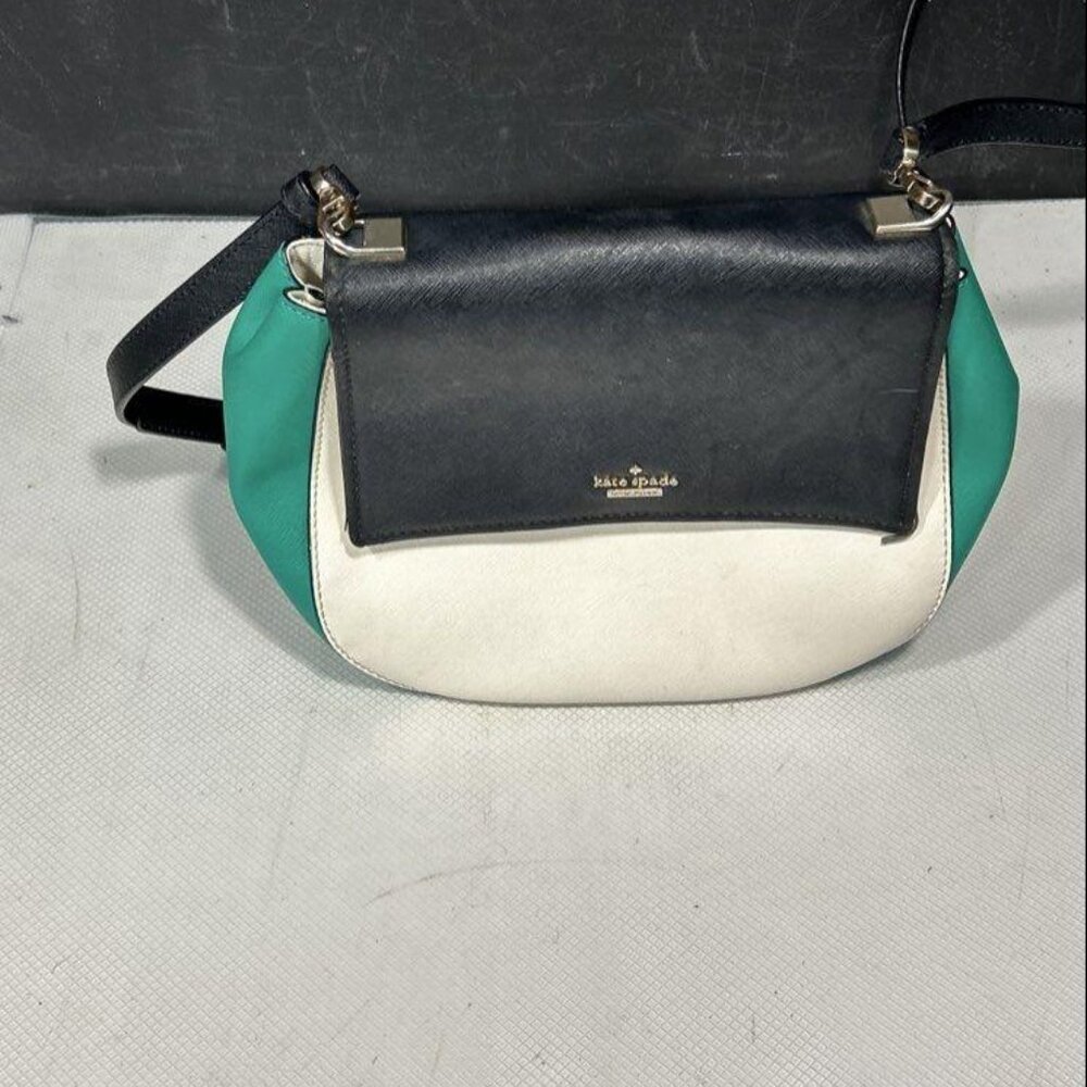 Kate Spade Green/Black/Creme Crossbody Purse